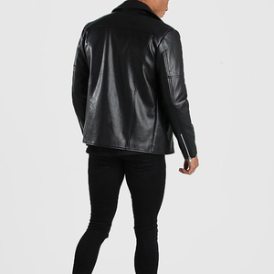 Chaqueta de Cuero Casual para Hombre al por Mayor, Peso Estándar, Nuevo Estilo, Moda Urbana, Cuello Alto, Logotipo Frontal - Product Image 5