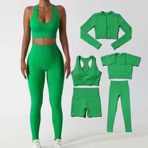 Venta al por Mayor de Ropa Deportiva Personalizada para Mujer 2026, Conjunto de 2 Piezas para Entrenamiento, Top Corto y Leggings de Secado Rápido, Ropa de Yoga y Fitness OEM ODM - Product Image 3