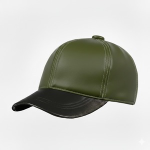 Gorra de béisbol unisex de cuero verde oliva, informal, de colores sólidos, talla para adultos 58-60C - Product Image 3