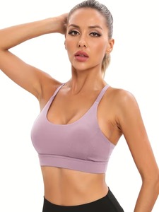 Mesh <b>Racerback</b> Sports <b>Bra</b> Women Medium Impact Scoop Neck Gym Yoga Tank Top Padded Fitness Crop Brassiere Activewear Underwear - Product Image 3