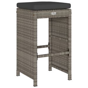 Set di 4 Sgabelli da Bar da Giardino in Rattan PE Grigio, Arredamento Standard per Patio - Product Image 6