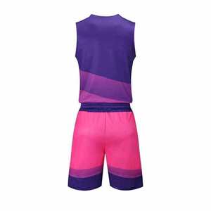 Conjunto de Uniforme de Baloncesto Unisex, Sin Mangas, Cuello en V, Color Degradado, Absorbe la Humedad, Secado Rápido, Ajuste Atlético, Cintura Elástica, Para Todas las Temporadas - Product Image 5