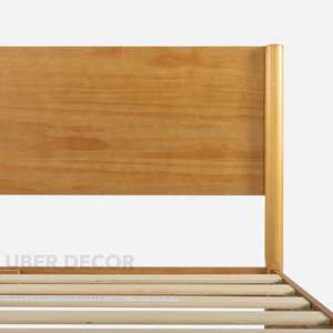 Lit en bois à plateforme BirchAura Sleek personnalisable pour chambres minimalistes - Product Image 1