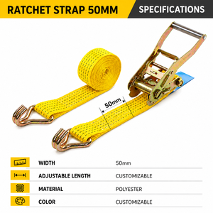 Sangle à cliquet en polyester 50 mm 3000 kg haute résistance pour la logistique et la sécurisation des marchandises – Fournisseur OEM pour grossistes de produits industriels - Product Image 3