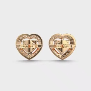 Heart And Round Cut Manufactured Luxury Moissanite Diamond <b>Earrings</b> for Women Certified Sustainable Fine Available For Sale - Product Image 4