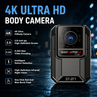 Caméra enregistreuse portable ultra HD avec écran de 2,0 pouces, H.265, vision nocturne et grand angle pour la sécurité, la patrouille et l'enregistrement en direct