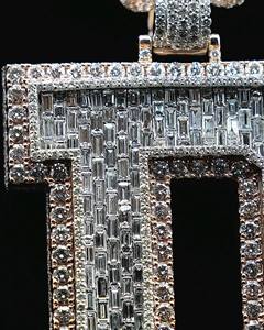 Luxury Iced Out <b>Initial</b> Letter D VVS Moissanite Pendant <b>Necklace</b> 925 Sterling <b>Silver</b> Baguette Cut Hip Hop Alphabet Jewelry Gift - Product Image 4