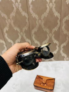 Vintage Folding Opera <b>Glasses</b> Binoculars with Leather <b>Case</b> - Product Image 5