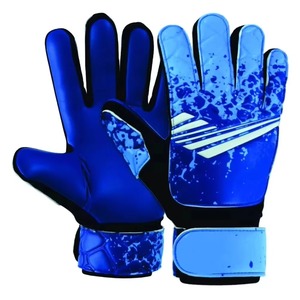 Professional Soccer Goalkeeper Gloves Leather Anti-slip Breathable Adjustable Wrist <b>Strap</b> Full Finger UV Protection Lace-Up - Product Image 1