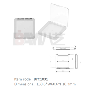 Square Plastic <b>Compact</b> with Transparent Window Empty <b>Makeup</b> Container for Blush Bronzer Eyeshadow - Product Image 1
