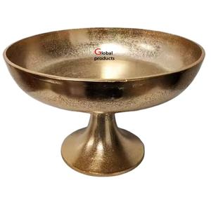 Bol de service de forme ronde en aluminium en métal de qualité supérieure avec support pour restaurant et bar d'hôtel - Product Image 1