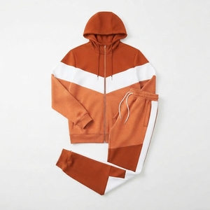 Conjunto Deportivo Personalizado para Hombre con Bloques de Color, Sudadera con Cremallera Completa y Pantalones Deportivos, 320 GSM, Felpa - Product Image 5