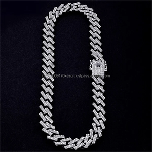 <b>Iced</b> Out <b>Chain</b> Necklace VVS Moissanite Diamond in 925 Sterling Silver Hip Hop Jewelry Unisex Gift - Product Image 1