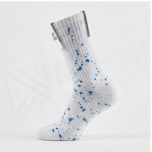 Crew <b>Socks</b> Geometric Pattern Blue Breathable <b>Running</b> <b>Socks</b> for Adults Spring Season - Product Image 3