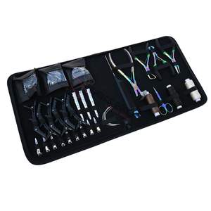 Hair Extension <b>Tools</b> <b>Kit</b> Crimping Plier Tap-In Plier Bead Remover <b>Mini</b> Scissor Comb Curved Needles Quick Parting Clips - Product Image 1