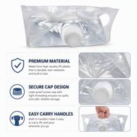 Pochette liquide transparente de 5 L avec valve de distribution pour l'emballage d'eau, de jus et de boissons