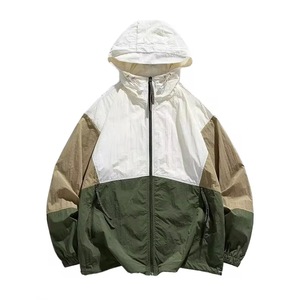 Men's Hooded Windproof <b>Racer</b> <b>Jacket</b> Color Blocking Polyester Spring Sporty Loose Fit Zipper Closure - Product Image 4