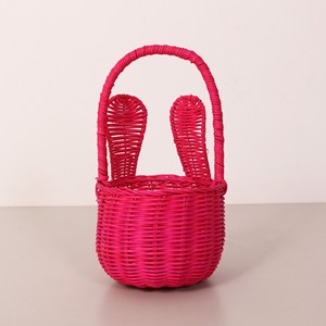 Easter craft wholesale supply decorative holiday basket sustainable bunny shape rattan baskets - Product Image 1