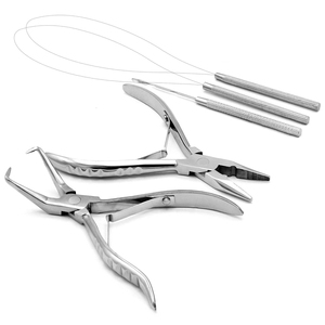 Professional Eco-Friendly <b>Titanium</b> Coated Stainless Steel Hair Extension Pliers Kit with Multi-Hole Design and Custom Logo - Product Image 1