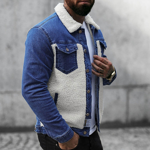Blouson Bomber Unisexe en Denim Délavé Vintage, Doublure en Laine Écologique Anti-Bactérienne, Fermeture Éclair, Personnalisable, Style Streetwear - Product Image 3