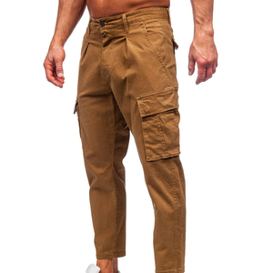 Pantalon cargo pour homme à taille mi-haute, séchage rapide, respirant, avec poches vintage, design multicolore et coupe droite - Product Image 3