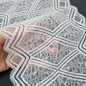 Encaje Elástico Floral Geométrico, Ligero, de Nailon y Spandex, Banda Elástica de 17.5cm, Encaje de Punto para Lencería, Vestidos y Bodas - Product Image 5