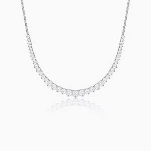 Collar de tenis de plata de ley de alta demanda con piedras de moissanita de corte redondo, joyería clásica de diamantes para compromiso o regalo - Product Image 3