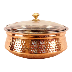 Pure <b>Copper</b> Hot Set Bowl With Lids Polish Finished For Home Metal Serving Hot Set Bowl For Kitchen Use Kitchenware - Product Image 4