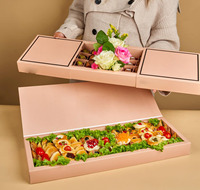 Boîte en papier écologique pour sushi crêpe gâteau gaufre bâton truffes au chocolat brownie et déjeuner avec un design élégant