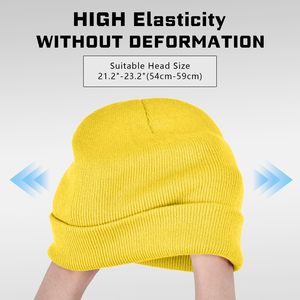 Stylish Custom Acrylic Beanie Hat Jacquard Knit <b>Winter</b> <b>Cap</b> with Embroidery Logo Double Layer Cuffed Construction Head - Product Image 5