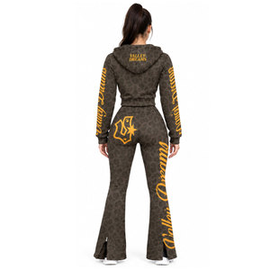 Conjunto Deportivo Valley Dreams para Mujer, Estampado de Leopardo, con Capucha, Cierre de Cremallera, Estilo Casual, con Bolsillos Laterales, Estampado por Sublimación - Product Image 3