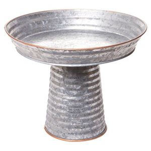 Vintage Farmhouse Zinc Metal <b>Cake</b> Stand Raised Dessert Plate Holder Heavy Duty Centerpiece Display <b>Tier</b> for Hotel Hospitality - Product Image 2