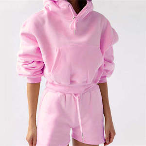 Survêtements personnalisés pour hommes et femmes, sweats à capuche épais 500 GSM 350 GSM en molleton polyester/coton brodé, et shorts amples - Product Image 6