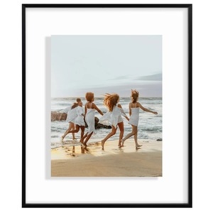 Rectangular Metal Photo <b>Frame</b> With <b>White</b> Mat Horizontal Design For Beach Scene Print - Product Image 3