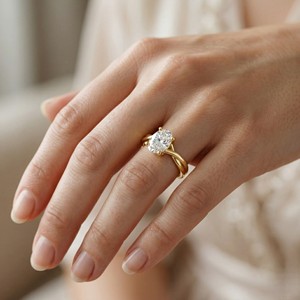 แหวนแต่งงานคลาสสิก Aries Jewel ทองคำขาว 14K 2 กะรัต VS1 E รูปไข่ เพชร IGI Lab Grown แหวนหมั้นแบบเกลียว - Product Image 2