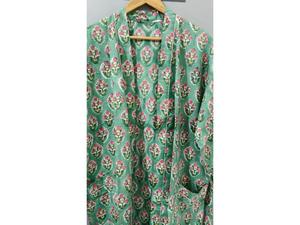Women's Sleepwear <b>Beach</b> Cover and Lounge Wear Handmade Summer Cotton <b>Kimono</b> Indian Cotton <b>Kimono</b> Robe Dress Lightweight Bathrobe - Product Image 6