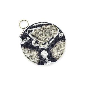 Monedero de mujer Ziyan Handicraft negro con cuentas, estrella dorada, letras GAME Day, cremallera, hecho a mano, cartera de moda con correa de cadena - Product Image 4