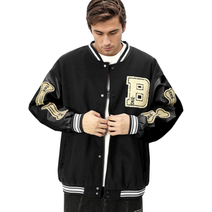 OEM Baseball Varsity Bomber <b>Jackets</b> Custom Embroidery Chenille Patch Thick Fleece Spring Waterproof Windproof High School Low - Product Image 1