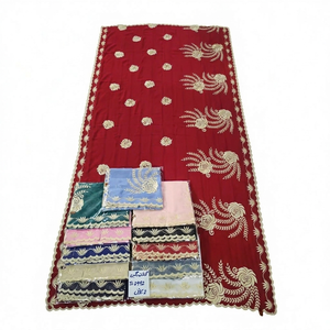 Women's Red Cotton <b>Shawl</b> Cream Rose Floral Embroidered Lightweight Breathable Ethnic Scarf Summer Daily Wear Hijab <b>Wrap</b> Elegant - Product Image 2
