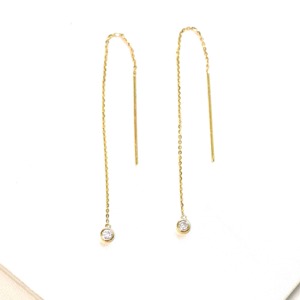 Pendientes de Clip con Diamante Cultivado en Laboratorio de 0.20ct, Corte Redondo, Oro Amarillo de 14K, Diseño Minimalista para Fiestas y Regalos - Product Image 1
