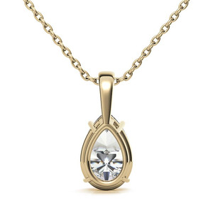 Colgante de oro macizo de 18k con diamante cultivado en laboratorio en forma de pera, certificado por IGI, con engaste de 4 puntas tipo cesta, colgante solitario de pera para mujer. - Product Image 3
