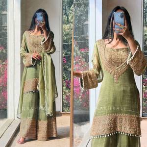 Latest Designer Heavy Embroidery Fully <b>Stitched</b> & Ready to Wear Top Bottom Dupatta Set for Women - Product Image 2