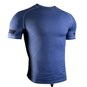 Camiseta Deportiva de Compresión de Manga Corta Azul para Hombre, de Secado Rápido, Corte Ajustado, Cuello Redondo, Ropa Deportiva para Entrenamiento - Product Image 4
