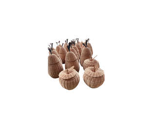 Cesta de Casa de ratán marrón tradicional de Vietnam, mango Natural Vintage para organización de juguetes para niños, almacenamiento artesanal para bodas en casa - Product Image 6