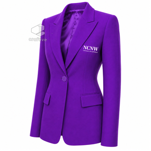 NCNW Sorority Women's Single Breasted Blazer Embroidered Notch Lapel Tailored Office Business <b>Suit</b> Jacket Formal Workwear - Product Image 2