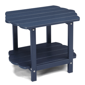 Navy Blue 2-Tier HDPE Adirondack <b>Side</b> <b>Table</b> Weather Resistant <b>Small</b> Outdoor Patio End <b>Table</b> - Product Image 1
