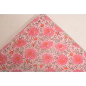 Soft Cotton Block Print Fabric Handmade Printed Material <b>for</b> Sewing Apparel Quilts Home Decor and Craft Projects - Product Image 3