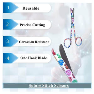 Tijeras para Vendajes de Enfermería de 5.5 Pulgadas y Tijeras para Suturas de 4.5 Pulgadas, Juego de 2 Tijeras Médicas de Acero Inoxidable para Vendajes Autoadhesivos - Product Image 2