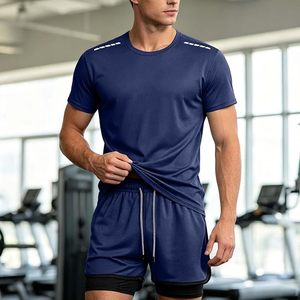 Mens Short Sets 2 Piece Outfits Casual Summer Short Sleeve Athletic Set Oversized <b>T</b>-Shirts Adjustable <b>Track</b> Suits 2026 - Product Image 3