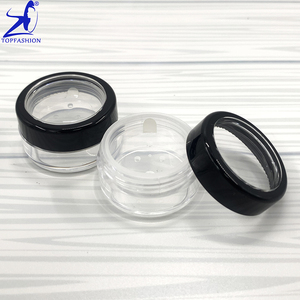 50pcs Empty 10g Black Rim <b>Plastic</b> Window Loose Powder <b>Jars</b> with Pull Tab Seal Sticker Sifter for Cosmetic Skin Care - Product Image 2